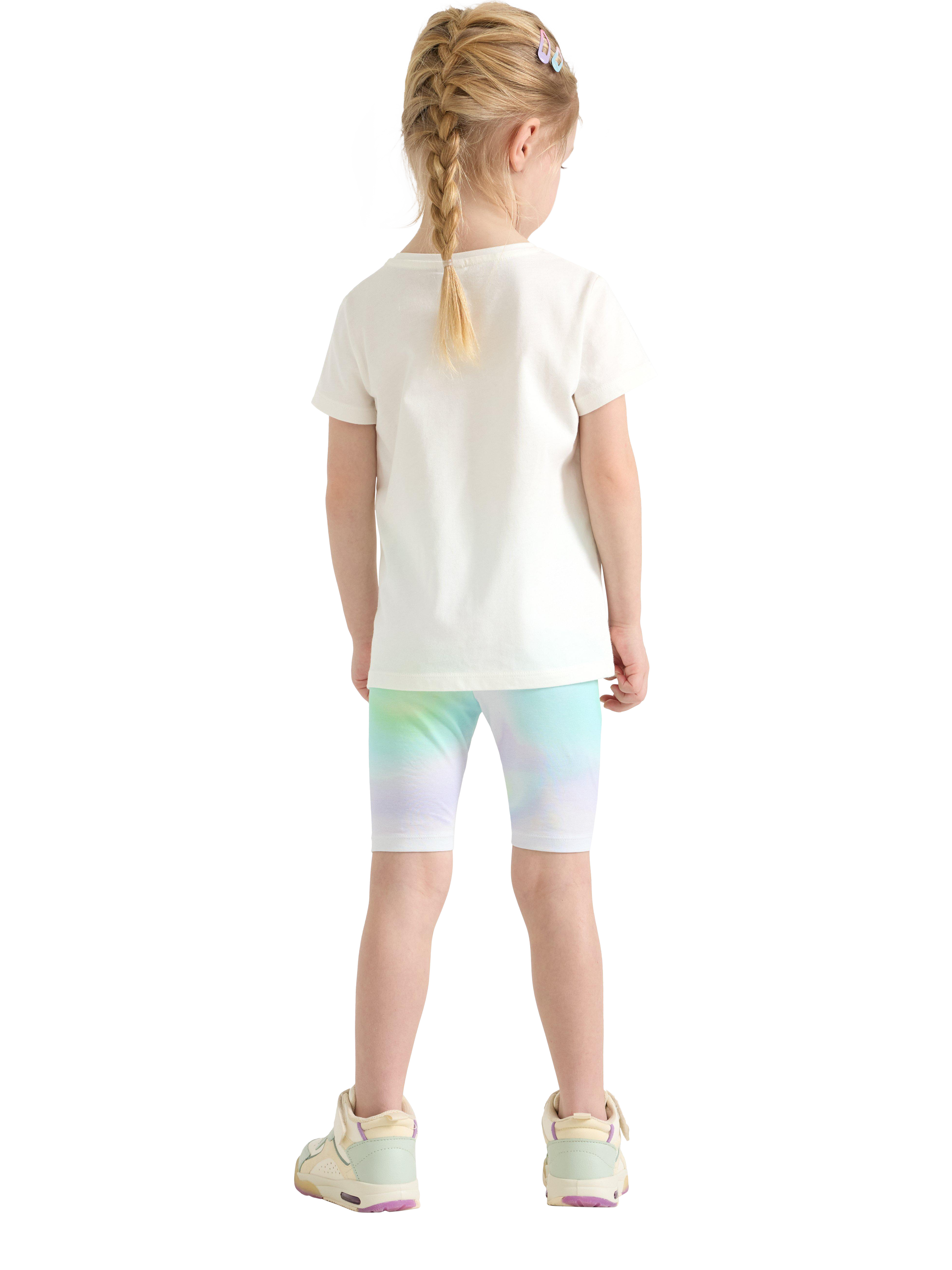 Product image 2 of 6, which shows Lindex Kids' Colour Wash Cycling Shorts, Light Dusty White, 2-3 years