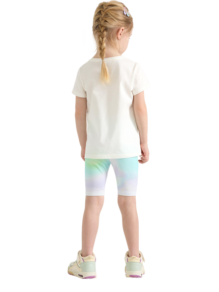 Lindex Kids' Colour Wash Cycling Shorts, Light Dusty White - view 2, Light Dusty White