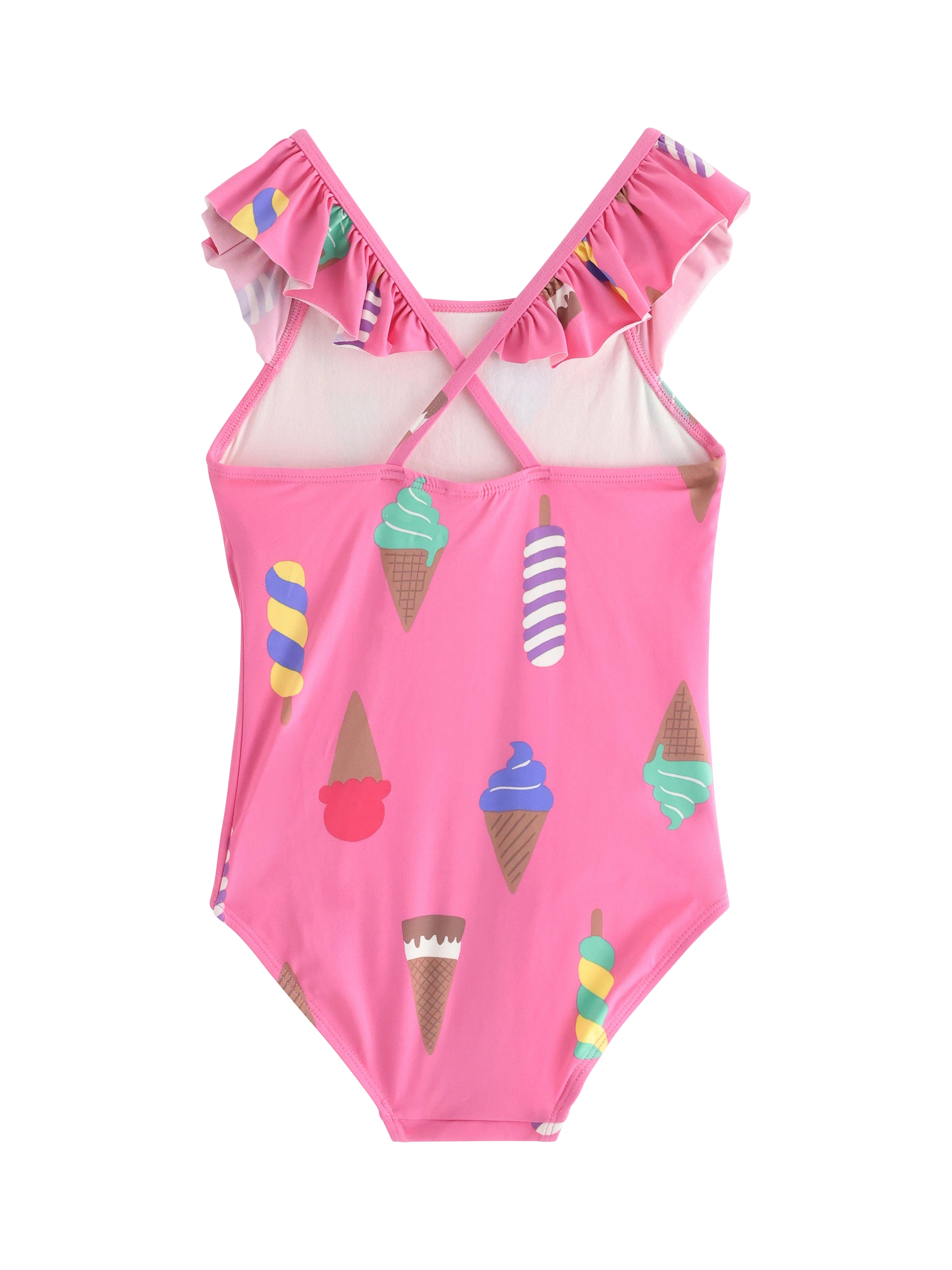 Product image 2 of 3, which shows Lindex Kids' Ice Cream Swimsuit, Pink, 6-8 years