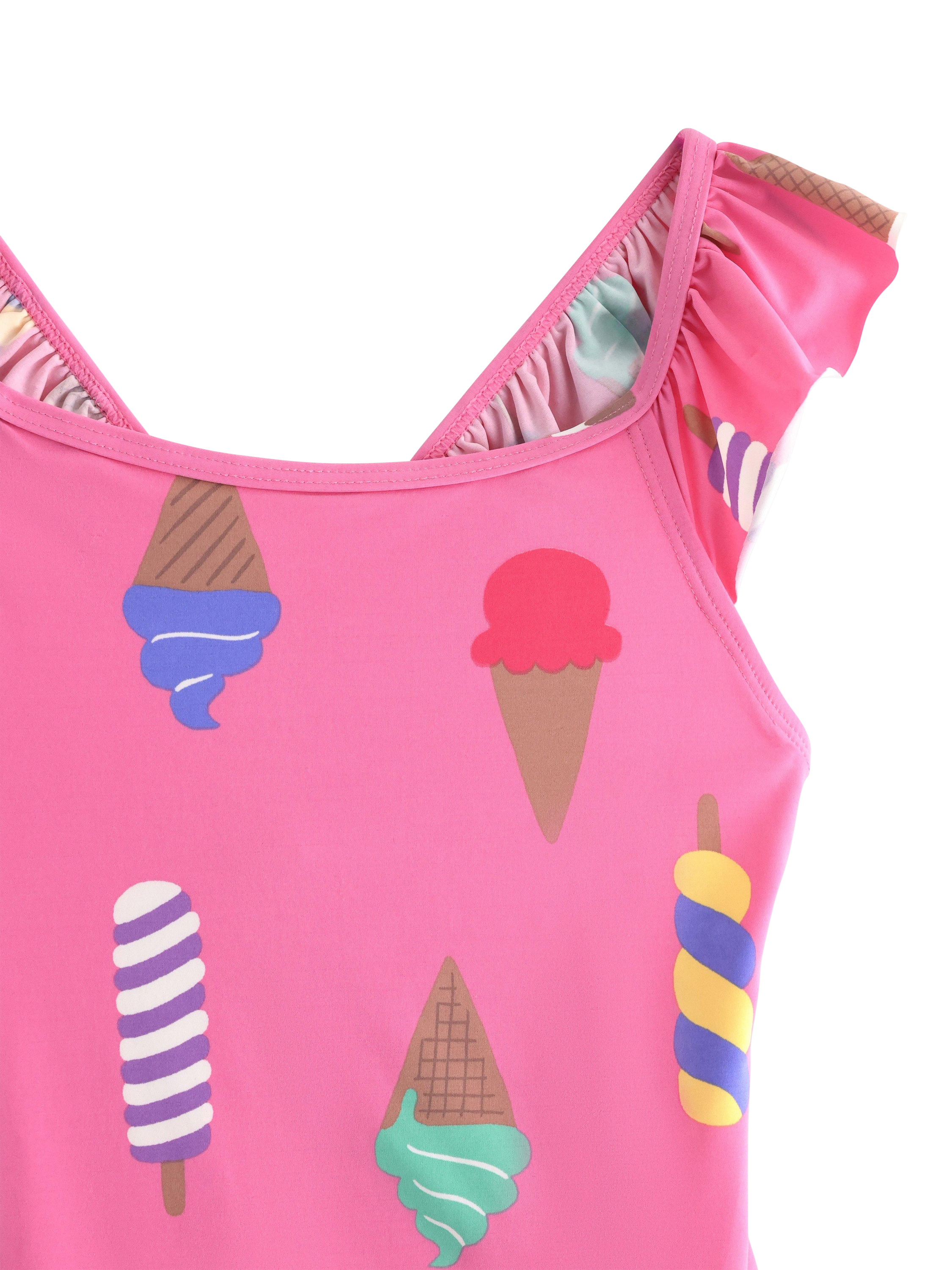 Product image 3 of 3, which shows Lindex Kids' Ice Cream Swimsuit, Pink, 6-8 years