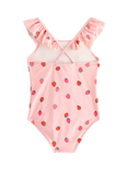 Lindex Kids' Strawberry Print Swimsuit, Light Dusty Pink