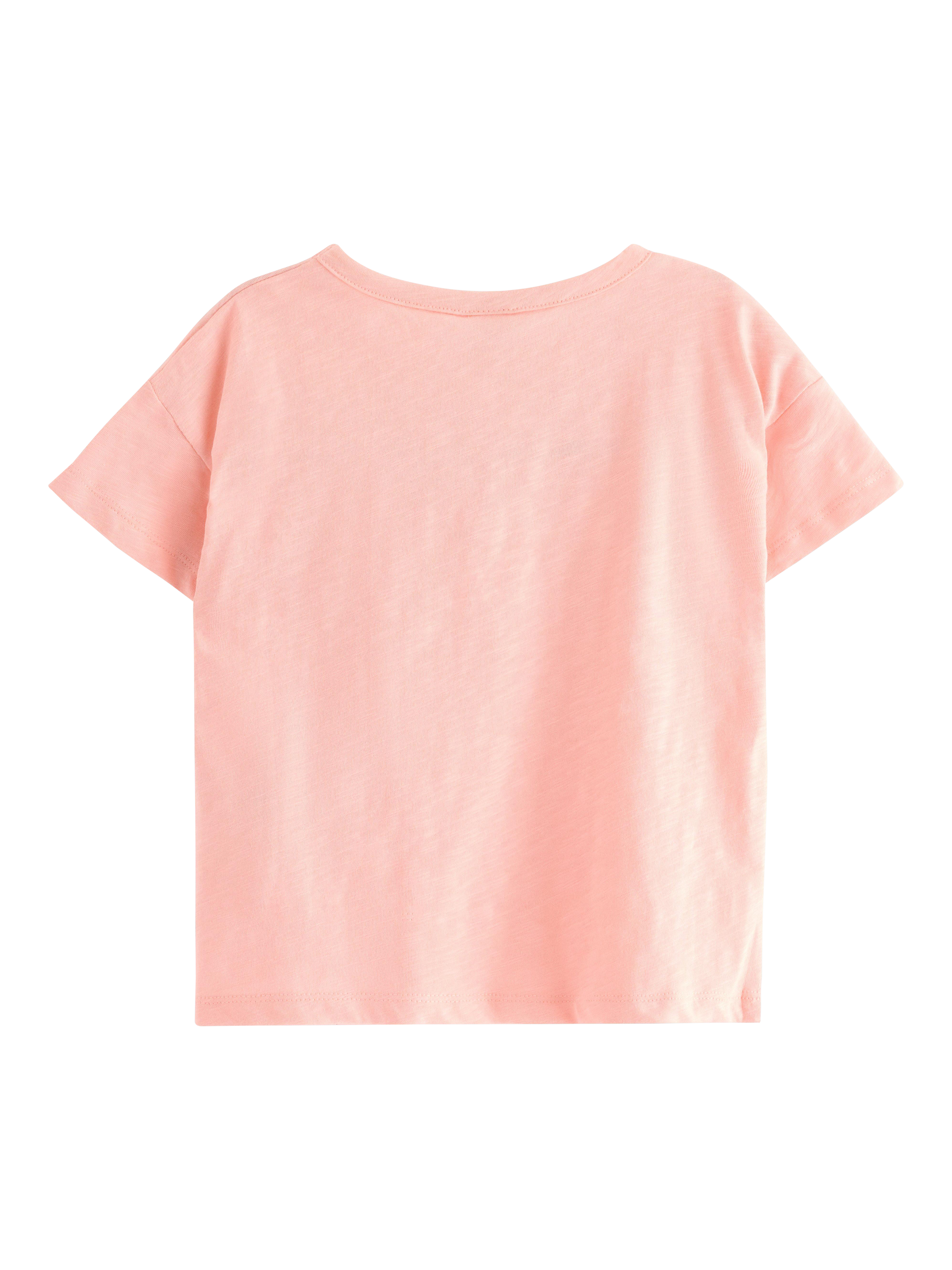 Product image 5 of 6, which shows Lindex Kida' Cotton Floral Print Crew Neck T-Shirt, Light Pink, 3-4 years
