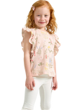 Lindex Kids' Pure Cotton Sleeveless Floral T-Shirt