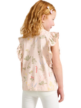 Lindex Kids' Pure Cotton Sleeveless Floral T-Shirt