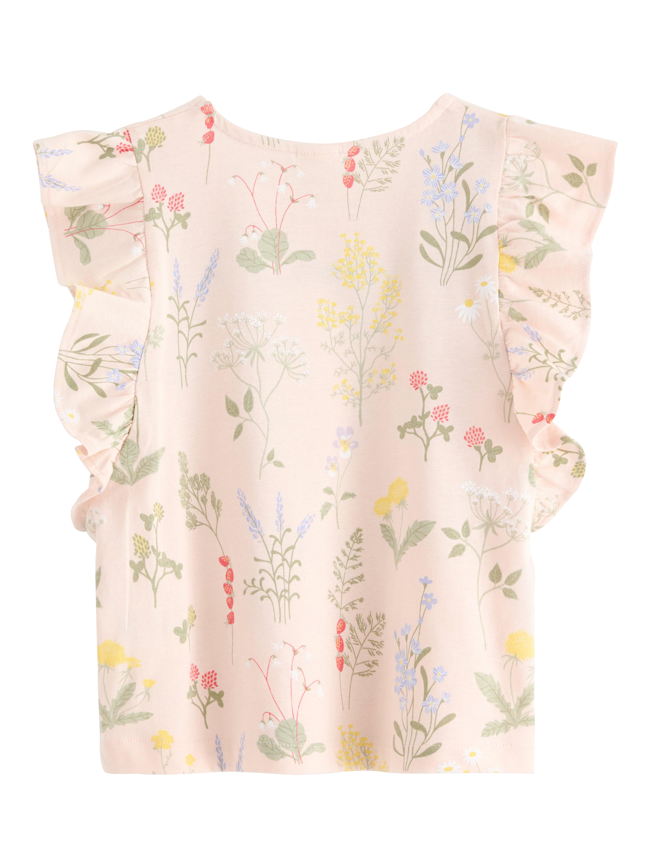 Product image 5 of 6, which shows Lindex Kids' Pure Cotton Sleeveless Floral T-Shirt, Light Pink, 6-7 years