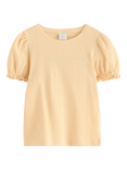 Lindex Kids' Puff Sleeve T-Shirt, Light Dusty Yellow