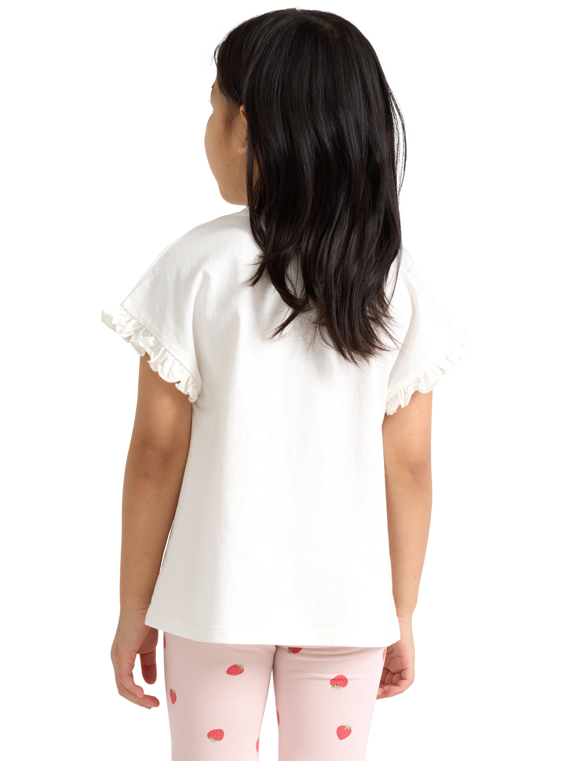 Product image 2 of 6, which shows Lindex Kids' Cotton Sequin Embellished T-Shirt, Light Dusty White, 7-8 years