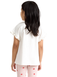 Lindex Kids' Cotton Sequin Embellished T-Shirt, Light Dusty White