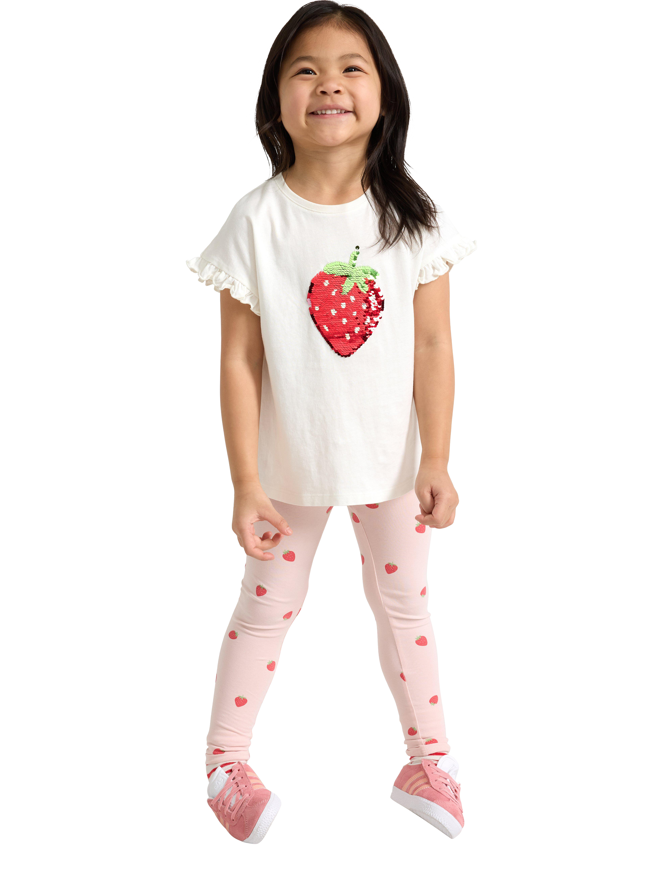 Product image 3 of 6, which shows Lindex Kids' Cotton Sequin Embellished T-Shirt, Light Dusty White, 7-8 years