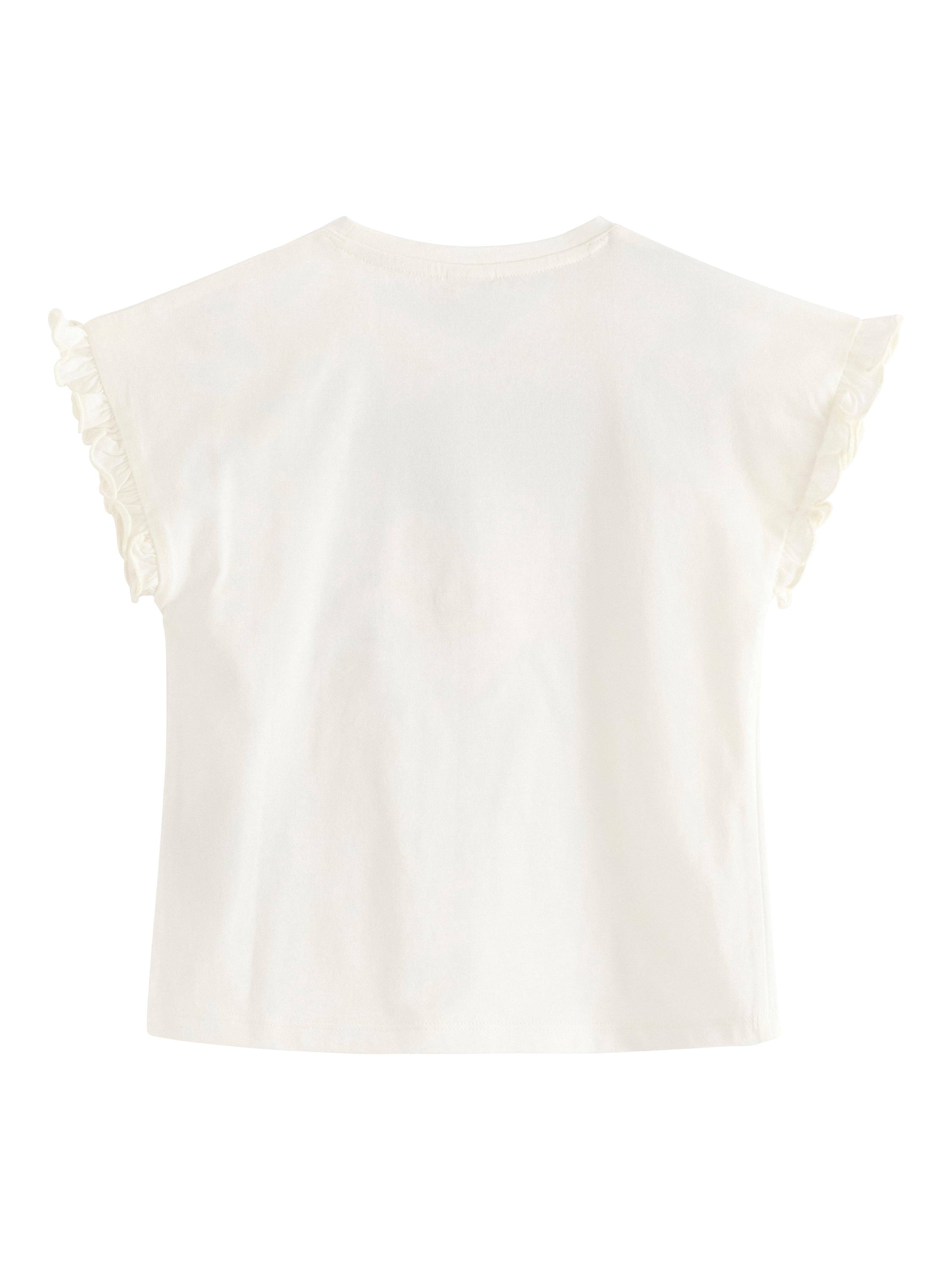 Product image 5 of 6, which shows Lindex Kids' Cotton Sequin Embellished T-Shirt, Light Dusty White, 7-8 years