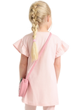 Lindex Kids' Cotton Strawberry Pocket Tunic Top, Light Dusty Pink