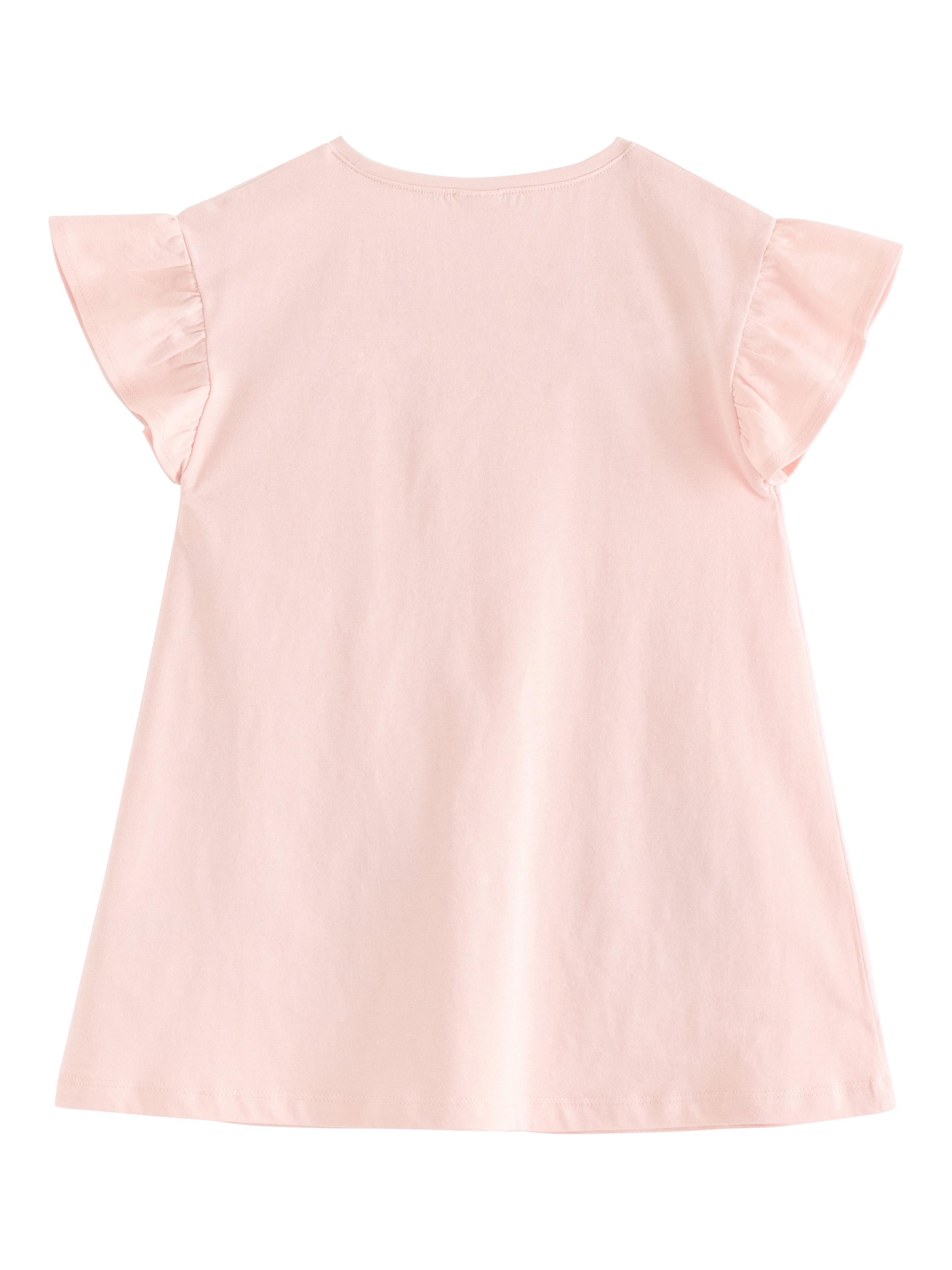 Product image 5 of 6, which shows Lindex Kids' Cotton Strawberry Pocket Tunic Top, Light Dusty Pink, 7-8 years