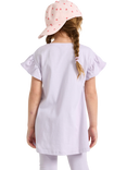Lindex Kids' Cotton Strawberry Pocket Tunic Top, Light Dusty Lilac
