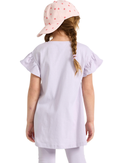 Lindex Kids' Cotton Strawberry Pocket Tunic Top, Light Dusty Lilac - view 2, Light Dusty Lilac