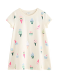 Lindex Short Sleeve Ice-Cream Print Tunic, White