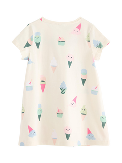 Lindex Short Sleeve Ice-Cream Print Tunic, White - view 2, White