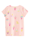 Lindex Kids' Cotton Ice-Cream Print T-Shirt, Light Pink