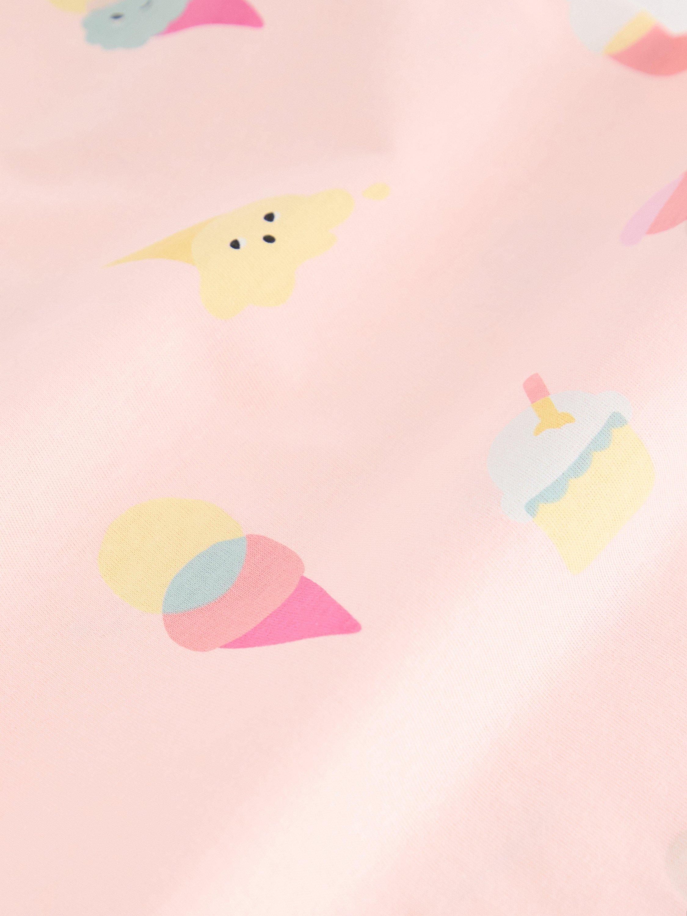 Product image 3 of 3, which shows Lindex Kids' Cotton Ice-Cream Print T-Shirt, Light Pink, 6-7 years