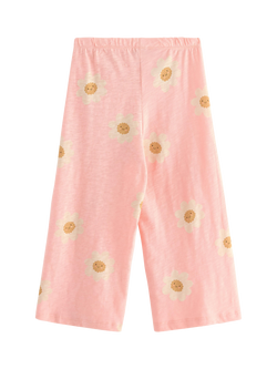 Lindex Kids' Cotton Jersey Floral Trousers, Light Pink - view 2, Light Pink