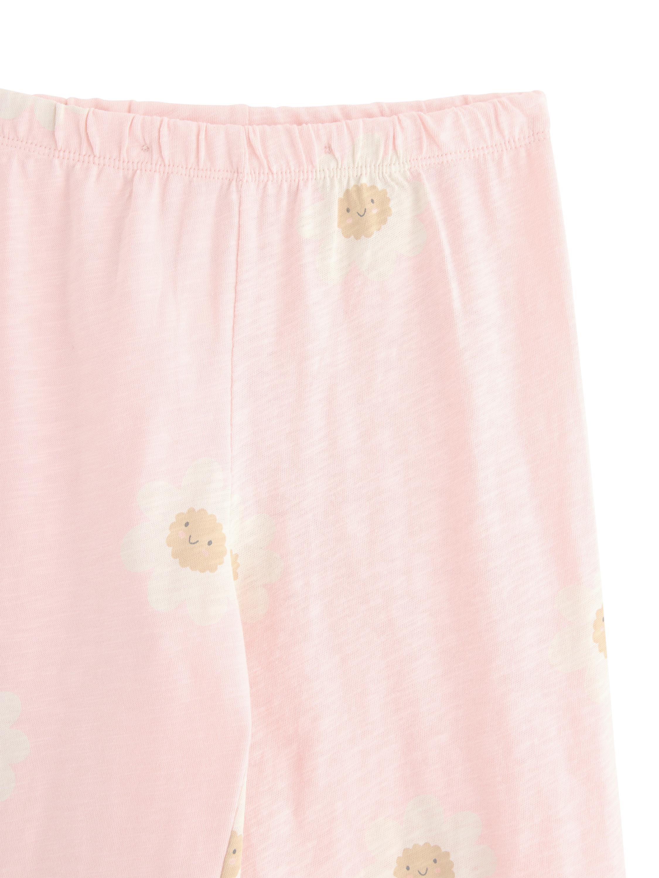Product image 3 of 3, which shows Lindex Kids' Cotton Jersey Floral Trousers, Light Pink, 6-7 years