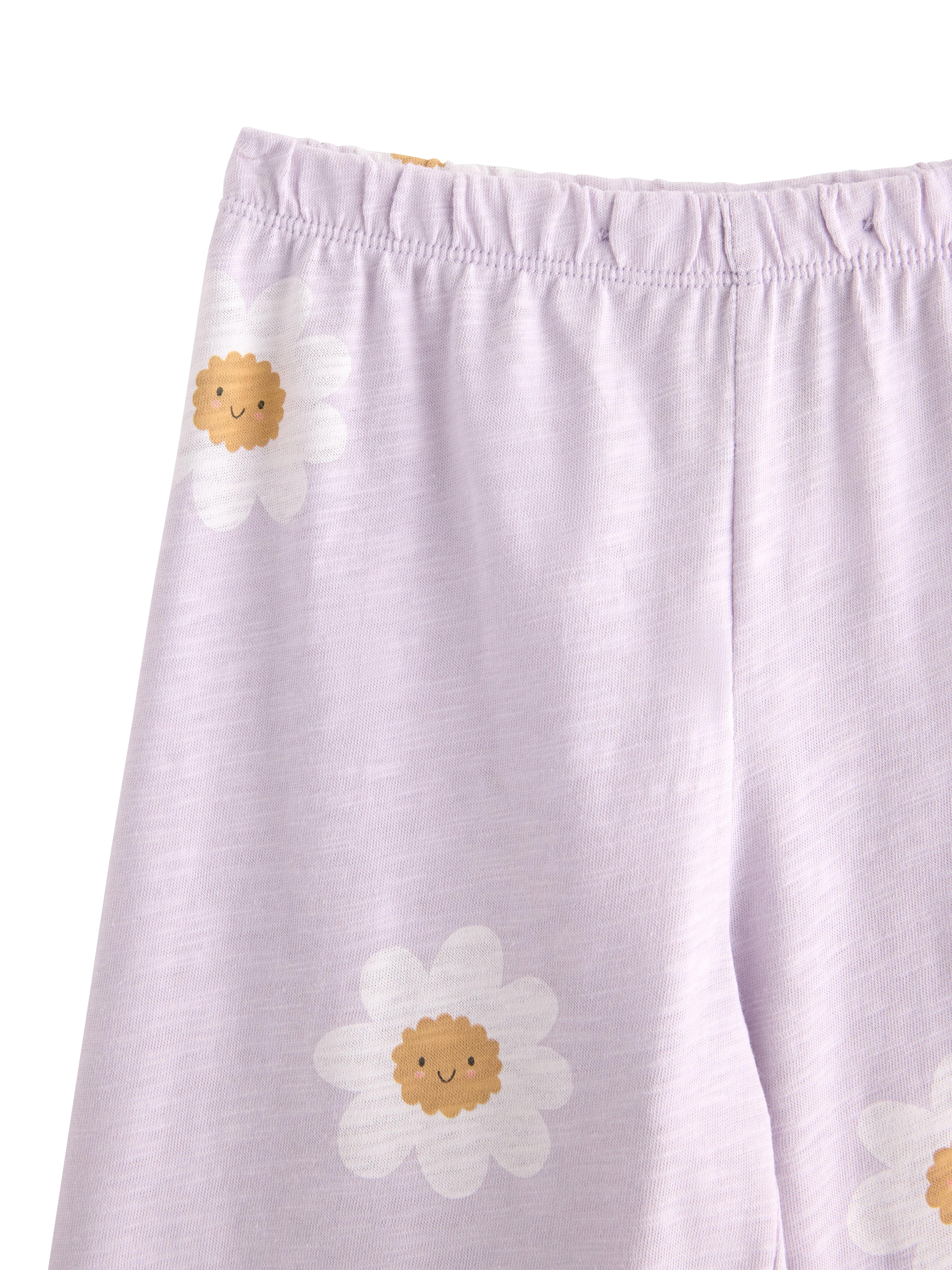 Product image 3 of 3, which shows Lindex Kids' Cotton Jersey Floral Trousers, Light Dusty Lilac, 4-5 years