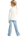 Lindex Kids' Flared Embroidered Jeans, Light Denim
