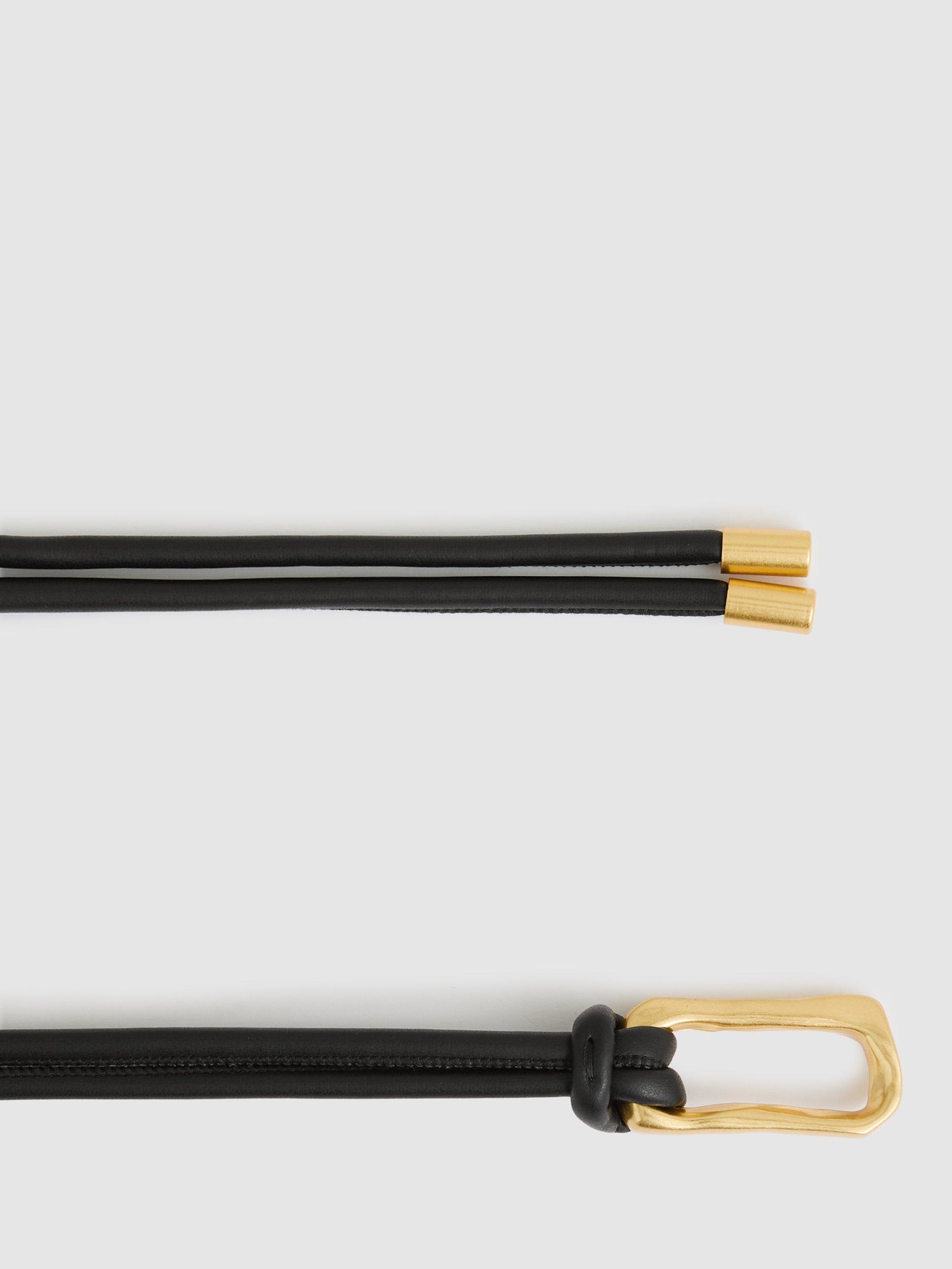 Product image 3 of 4, which shows Reiss Tara Skinny Belt, Black, S-M