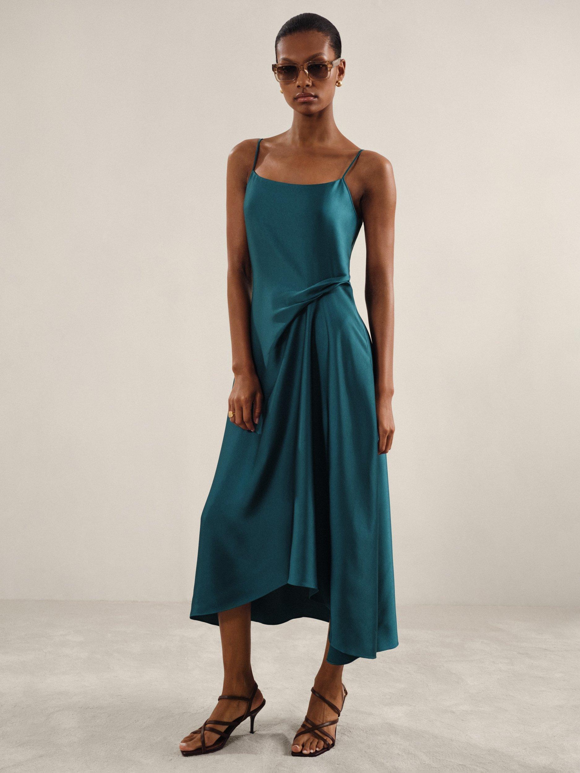 Product image 1 of 5, which shows Reiss Petite Zoey Midi Dress, Teal, 6Pt