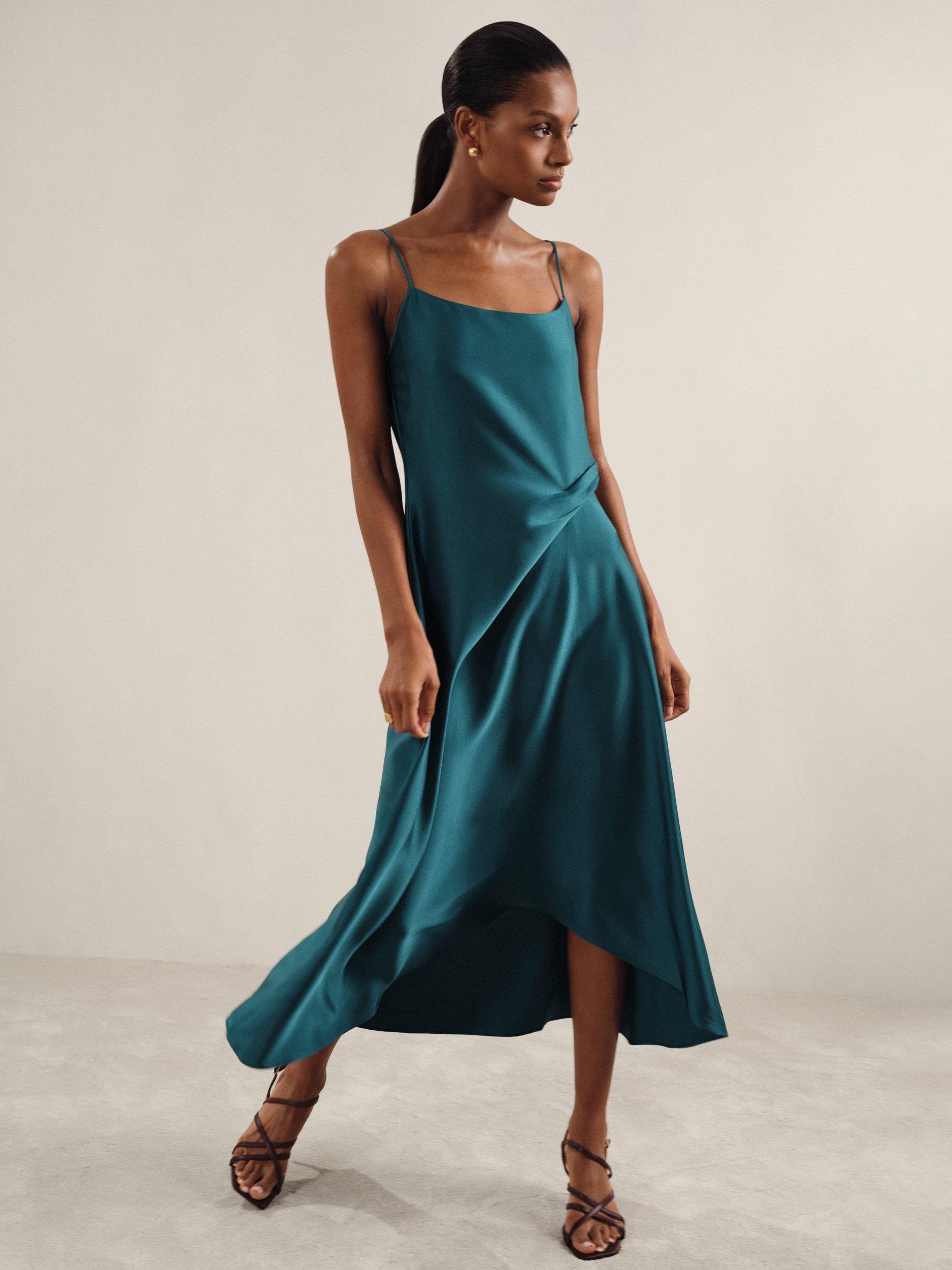 Product image 3 of 5, which shows Reiss Petite Zoey Midi Dress, Teal, 6Pt
