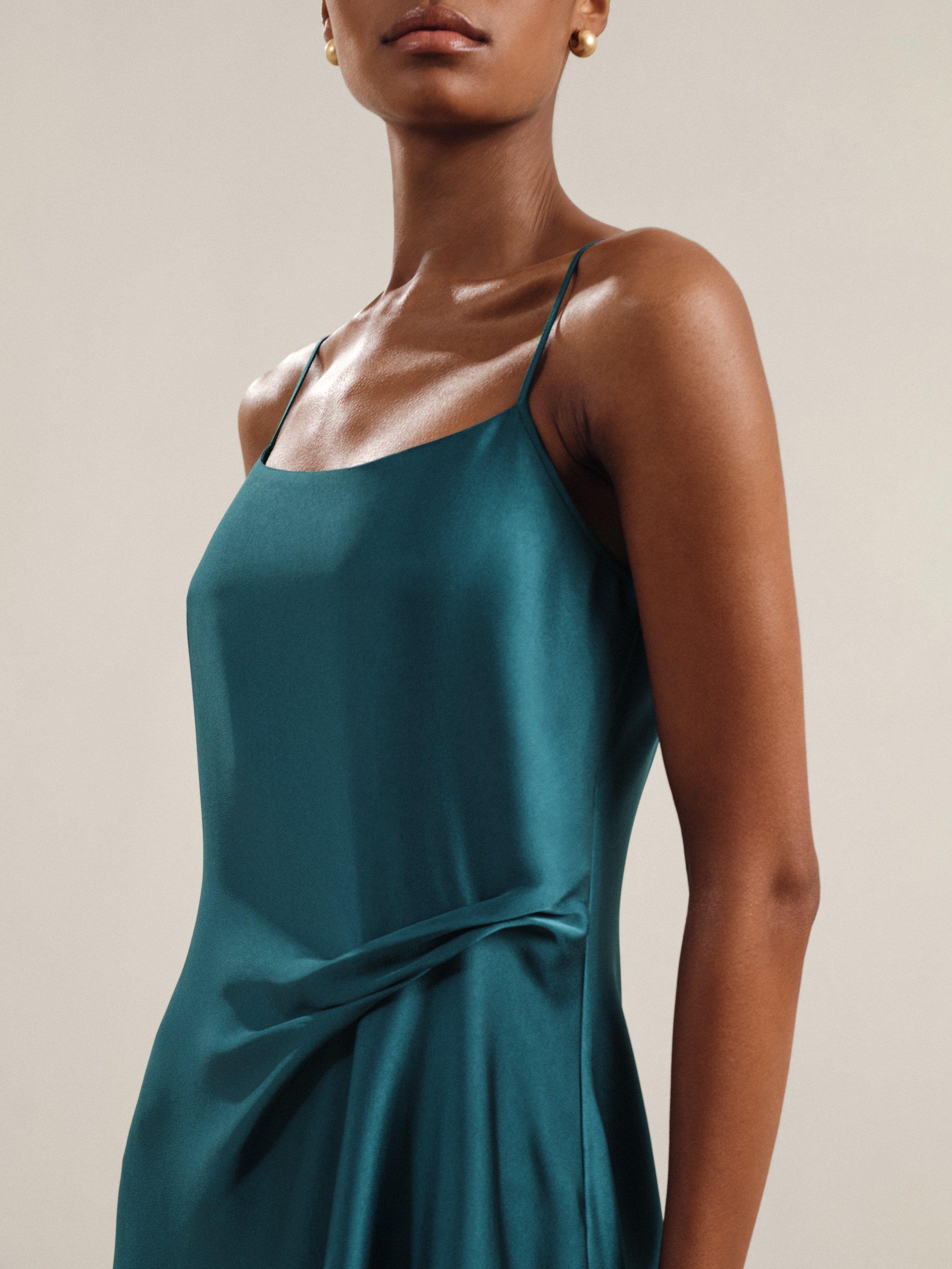 Product image 5 of 5, which shows Reiss Petite Zoey Midi Dress, Teal, 6Pt