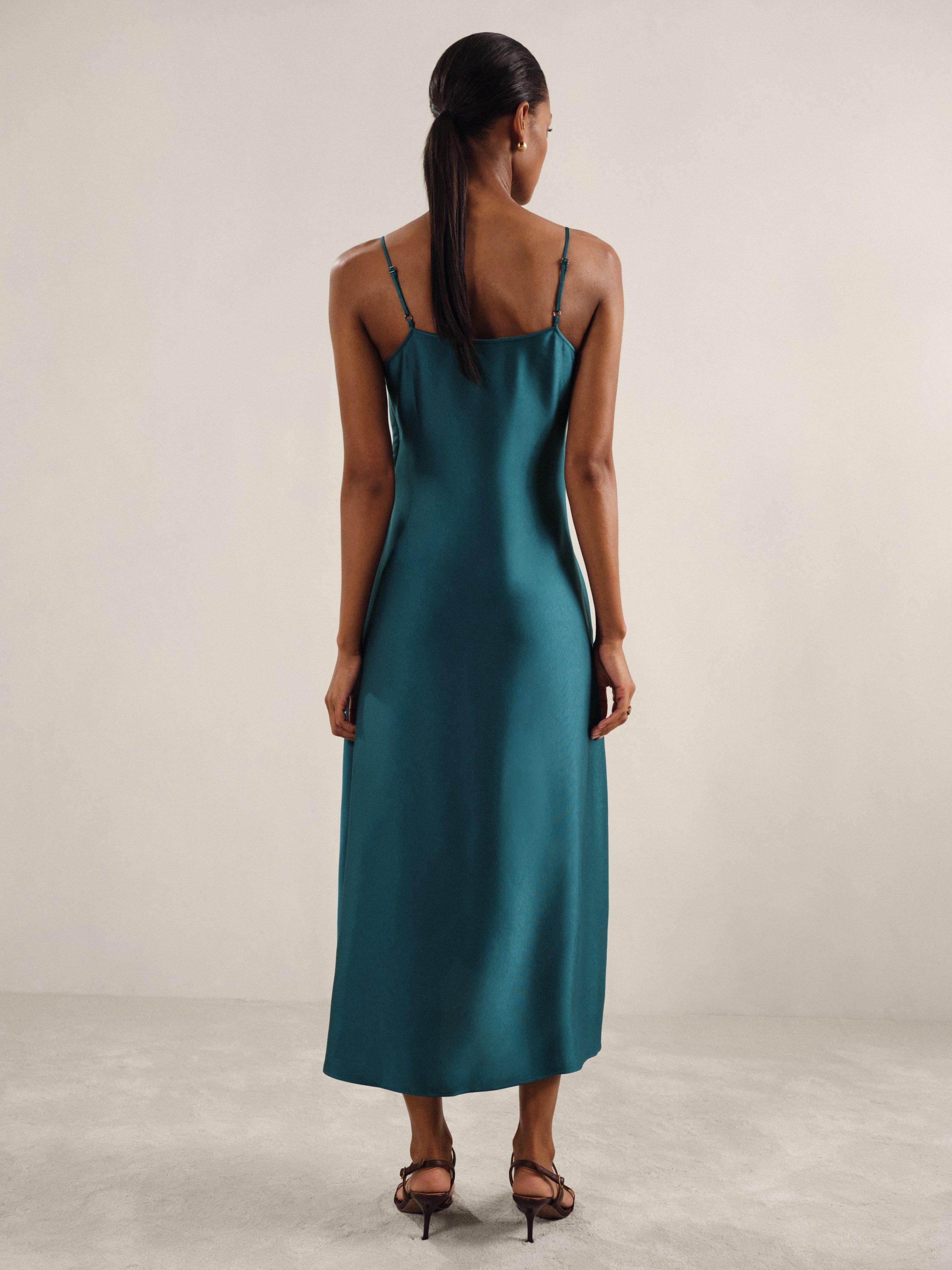 Product image 2 of 5, which shows Reiss Petite Zoey Midi Dress, Teal, 6Pt