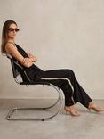 Reiss Petite Auden Contrast Stripe Jumpsuit, Black