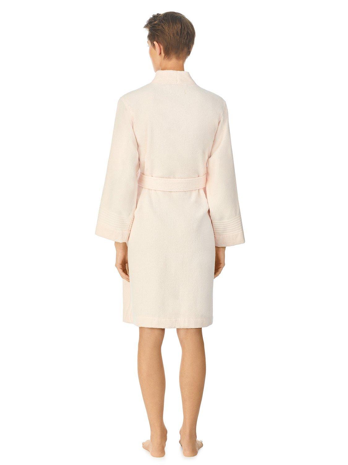 Product image 2 of 4, which shows Lauren Ralph Lauren Greenwich Towelling Robe, Pink, XS