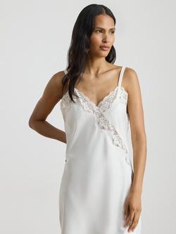 Lauren Ralph Lauren Lace Trim Signature Satin Chemise - view 2, Ivory