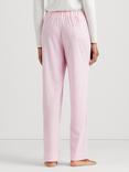 Lauren Ralph Lauren Core Stripe Cotton Pyjama Bottoms, Pink
