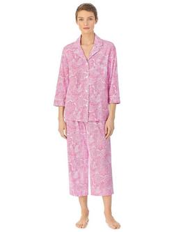 Lauren Ralph Lauren Paisley Capri Pyjama Set, Pink/Multi