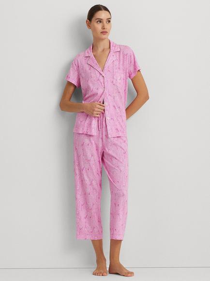 Lauren Ralph Lauren Paisley Capri Pyjama Set, Pink/Multi