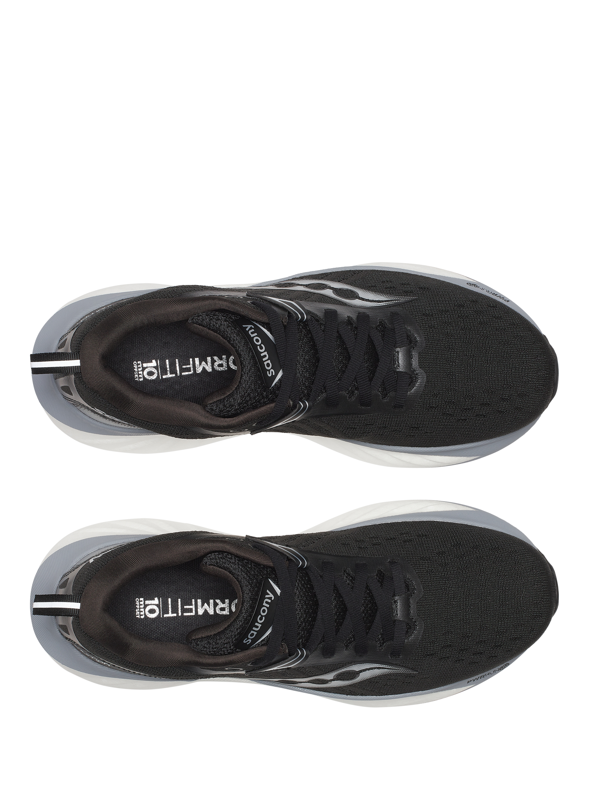 Product image 5 of 6, which shows Saucony Triumph 22 Running Shoes, Black/White, 5