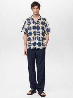 Mango Begur Geometric Print Shirt, White - view 2, White