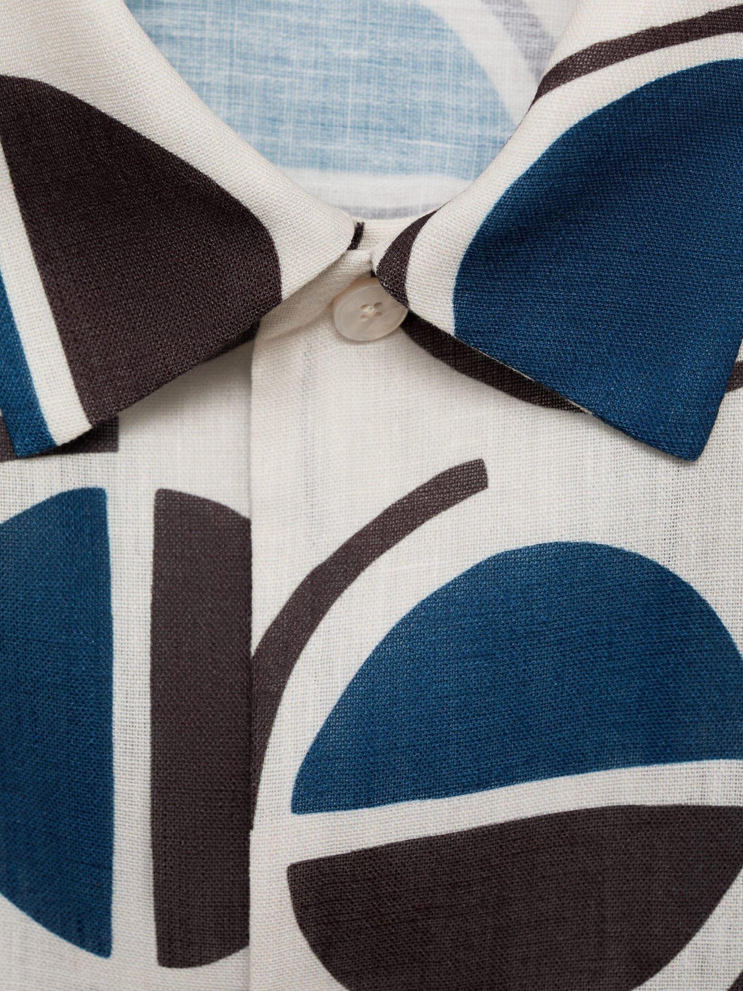 Product image 8 of 8, which shows Mango Begur Geometric Print Shirt, White, S