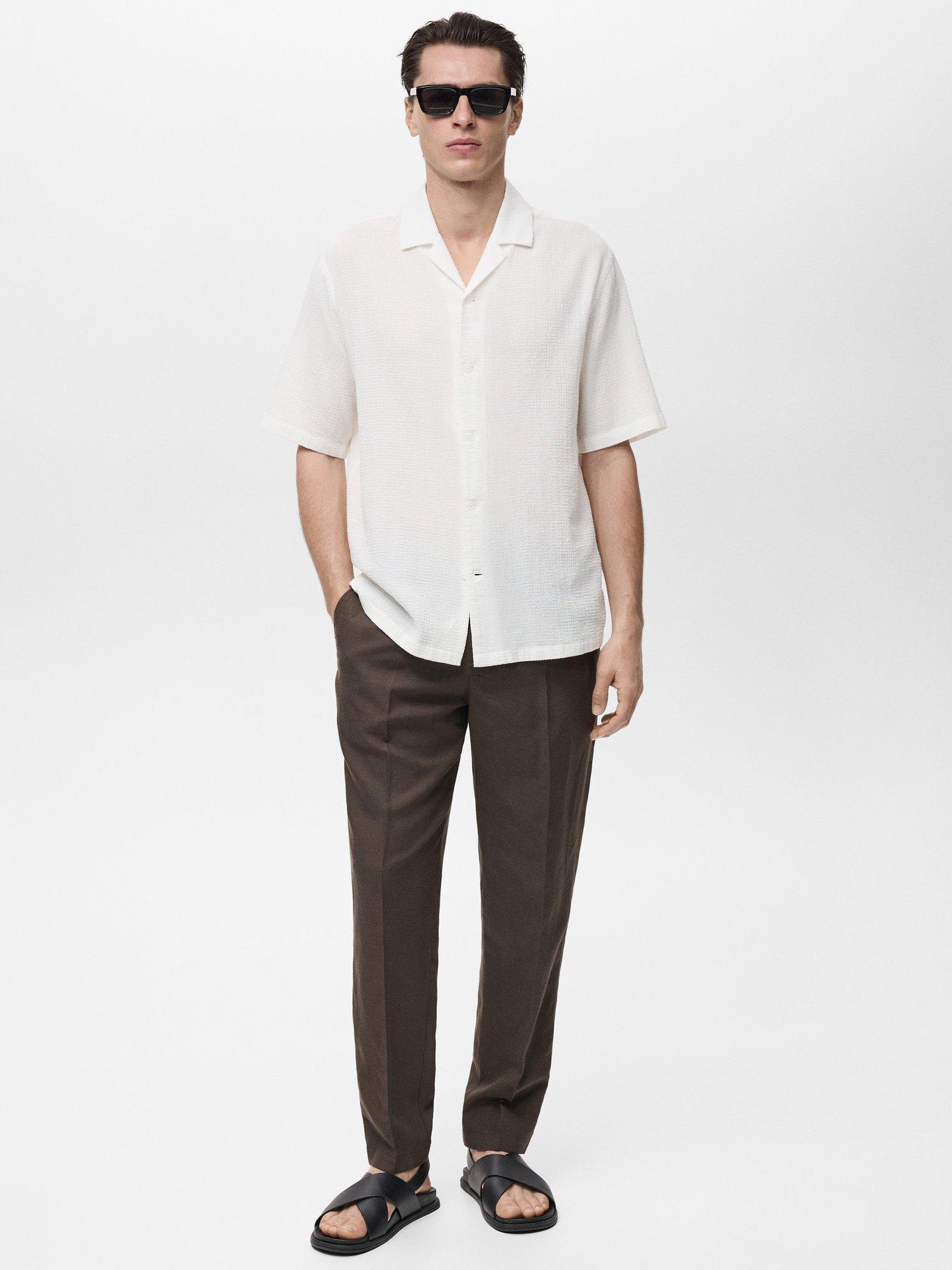 Product image 2 of 8, which shows Mango Deia Textured Cotton Shirt, White, XS