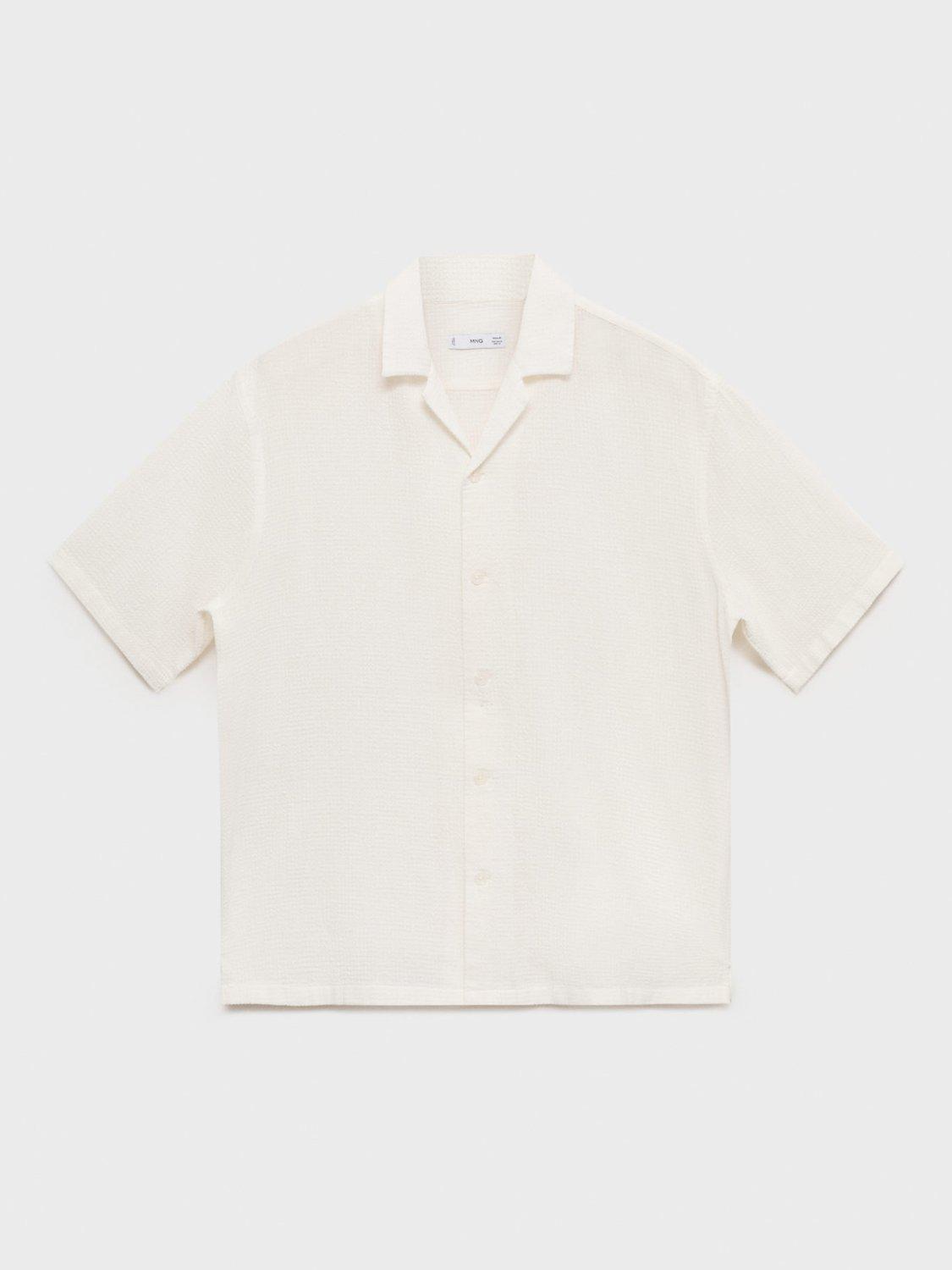 Product image 3 of 8, which shows Mango Deia Textured Cotton Shirt, White, XS
