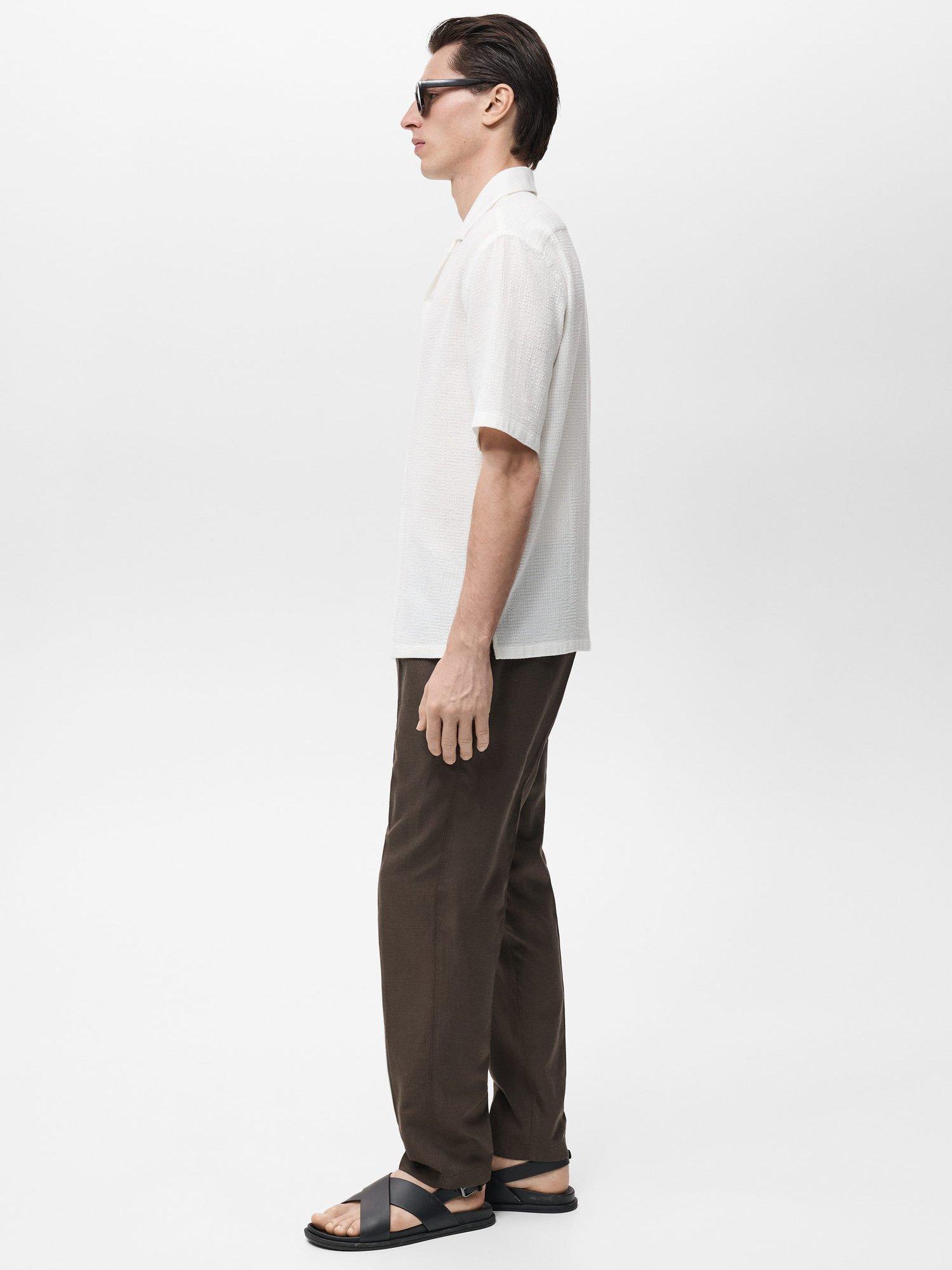 Product image 7 of 8, which shows Mango Deia Textured Cotton Shirt, White, XS