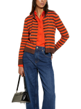 SISLEY Stripe Crew Neck Cardigan