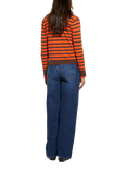 SISLEY Stripe Crew Neck Cardigan