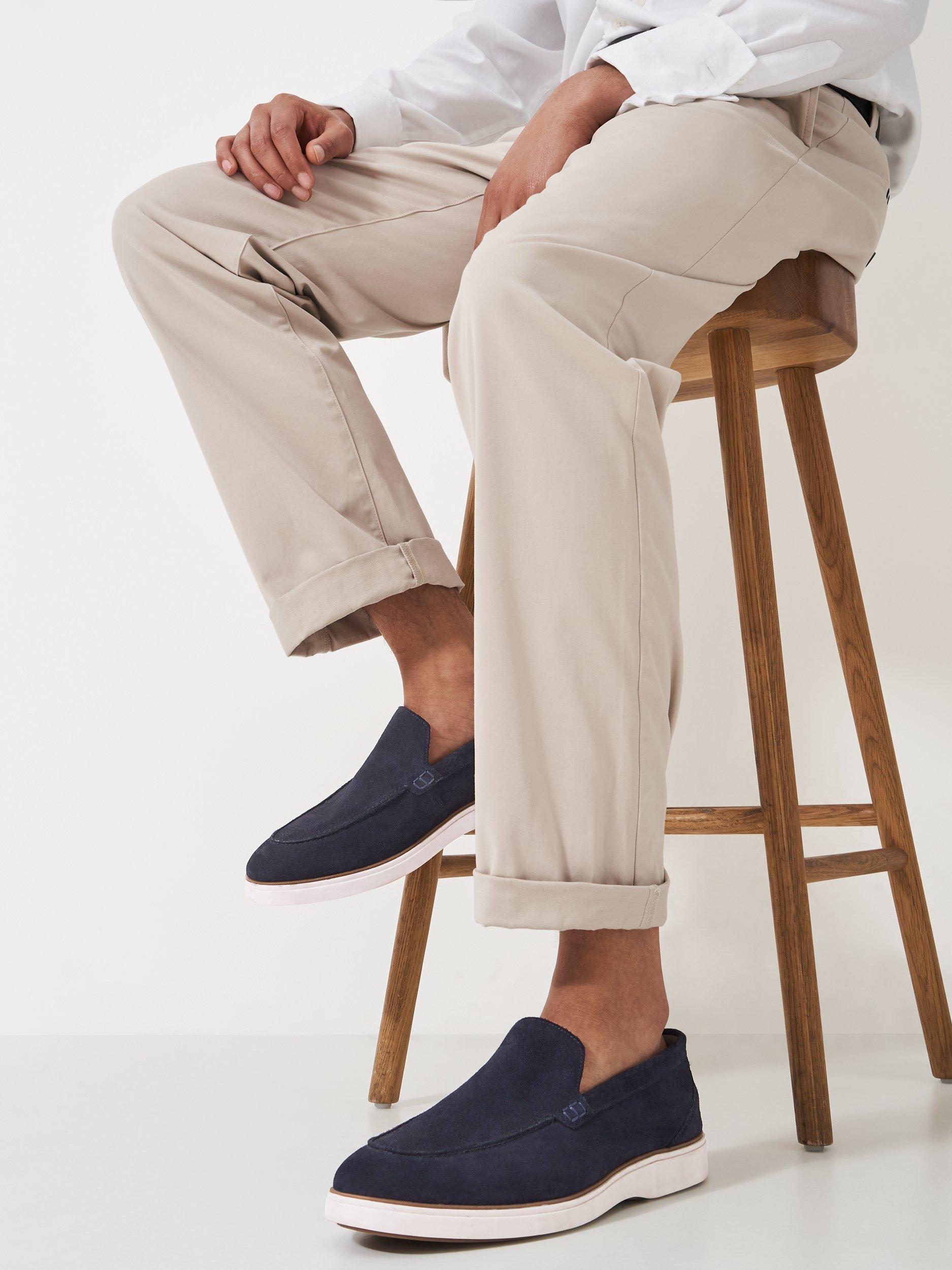 Product image 2 of 11, which shows Crew Clothing Suede Blend Loafers, Navy Blue, 7