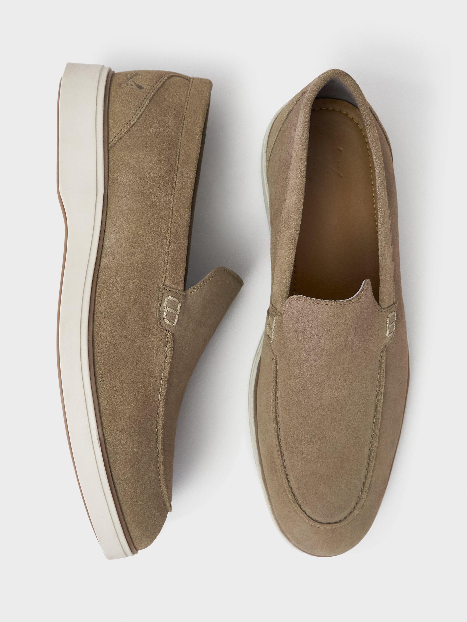 Product image 3 of 11, which shows Crew Clothing Suede Blend Loafers, Mink Brown, 7