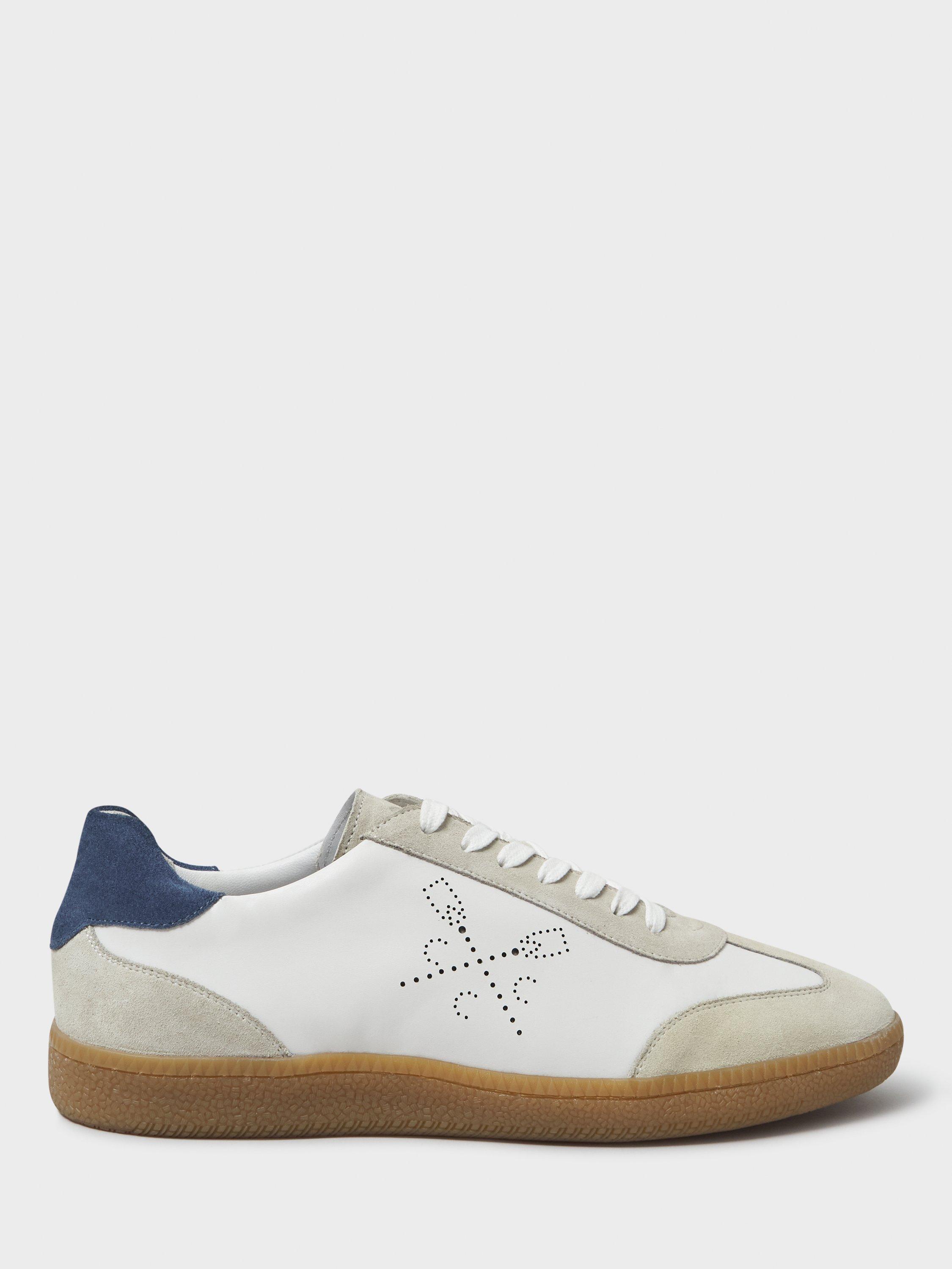 Crew Clothing Leather Lace Up Trainers, White
