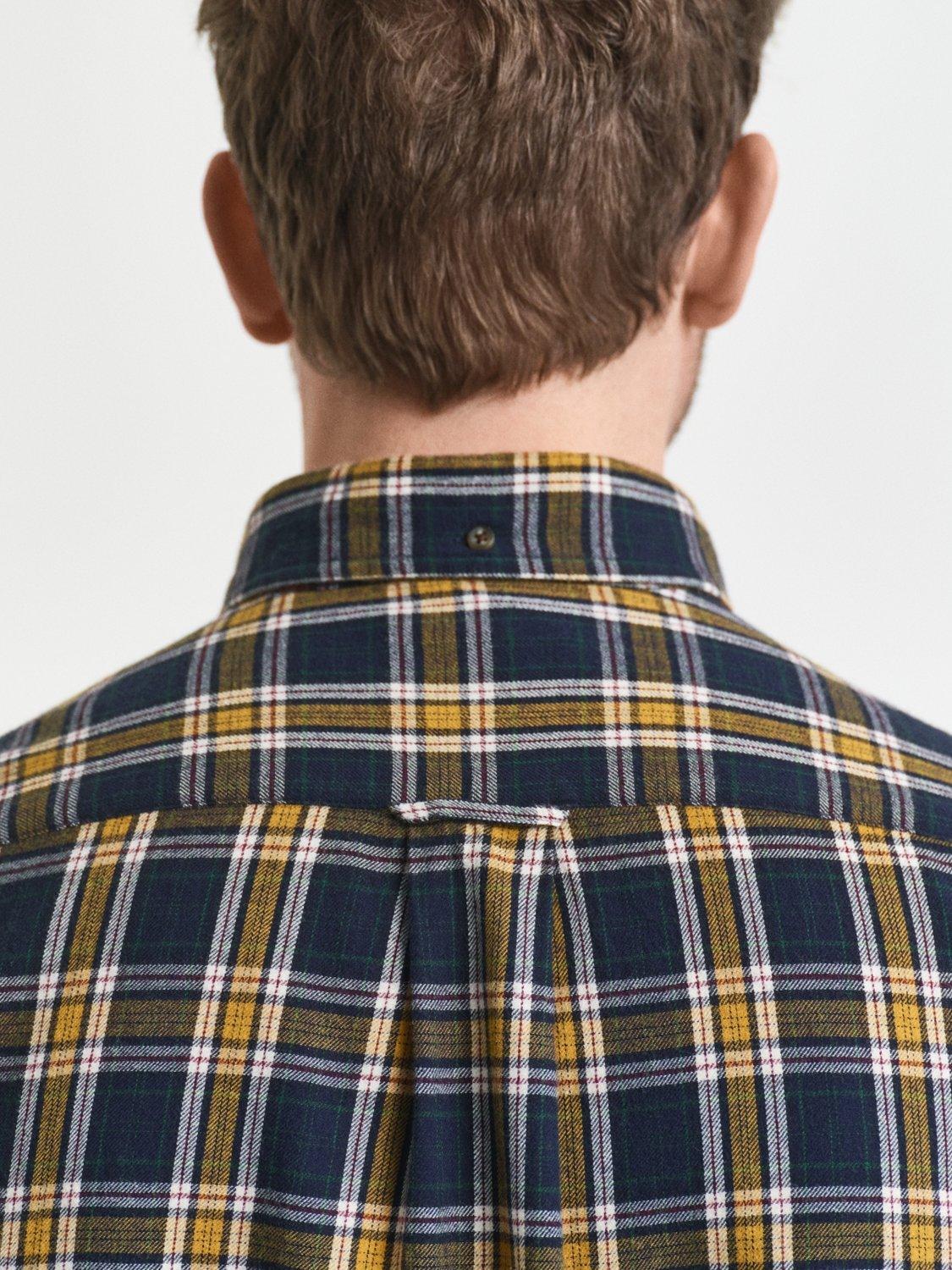 Product image 5 of 5, which shows GANT Cotton Regular Fit Flannel Check Shirt, Evening Blue, XL