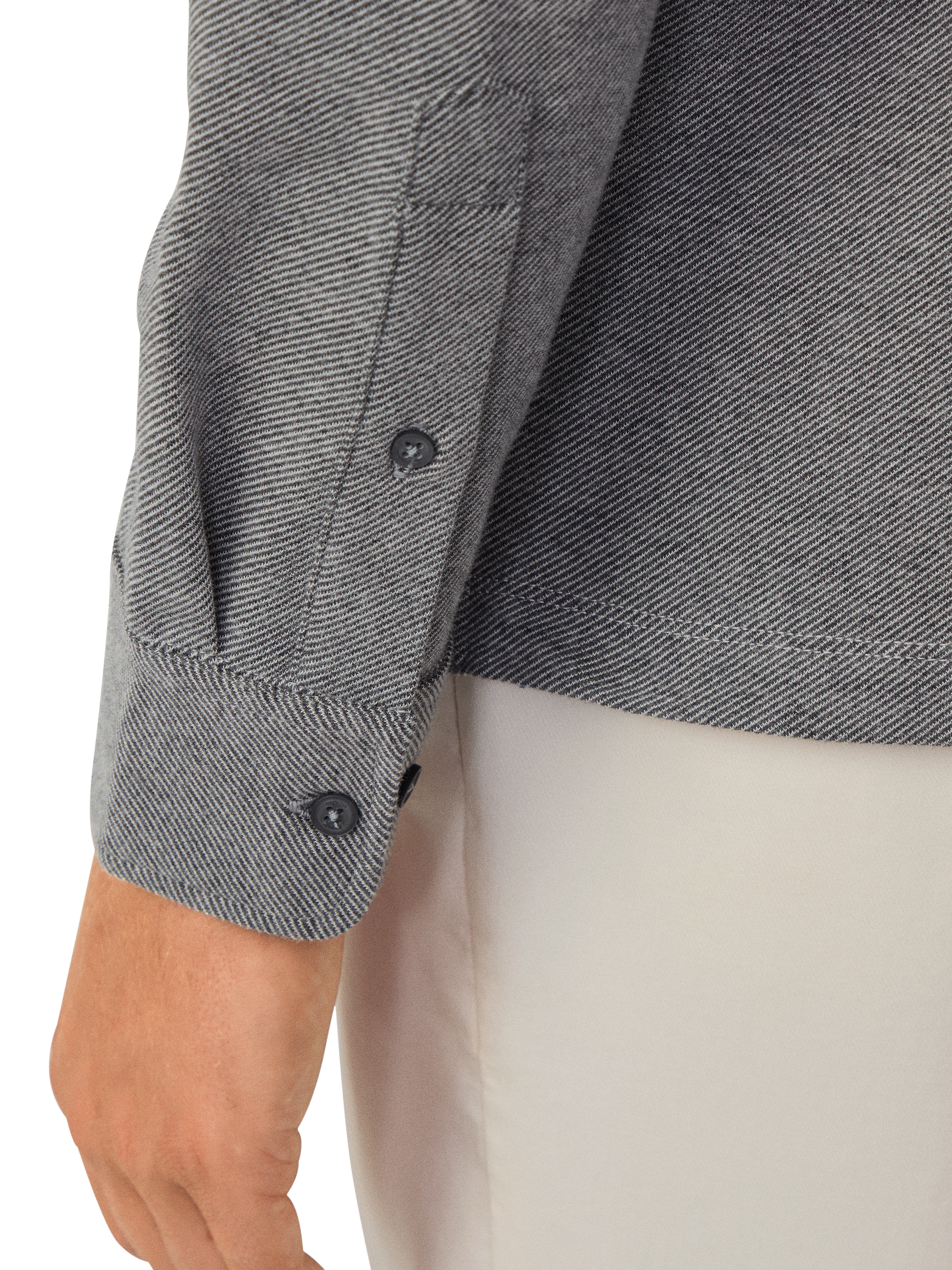 Product image 4 of 6, which shows Hackett London Cotton Blend Regular Fit Long Sleeve Polo Shirt, Granite Grey, XXXL